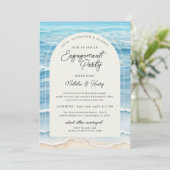 Tropical Beach Engagement Party | Ozeanwelle Einladung (Stehend Vorderseite)