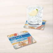 Tropical Beach Escape - Personalisierter Sommer Rechteckiger Pappuntersetzer (Vor Ort)