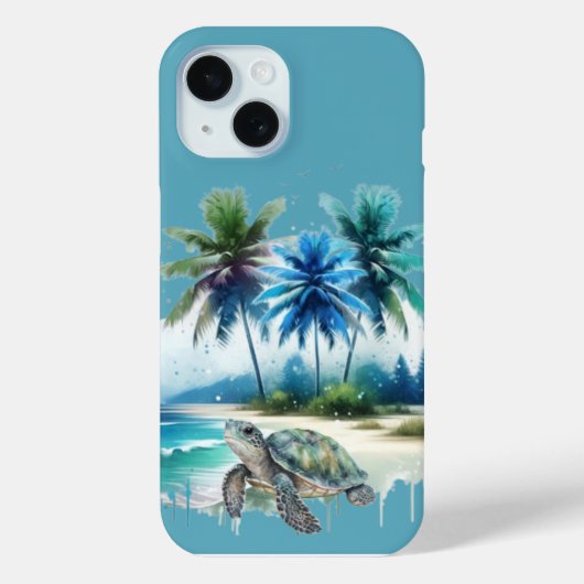 Tropical Beach Escape Turtle’s Journey Case-Mate iPhone Hülle (Rückseite)