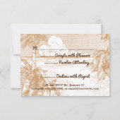 Tropical Beach Etching Editable Response Cards Einladung (Rückseite)