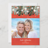 Tropical Beach Family Foto Feiertagskarte (Vorderseite)