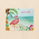 Tropical Beach Flamingo Personalisiert Kids Puzzle<br><div class="desc">Fügen Sie einfach einen Namen zu diesem personalisierten Puzzle mit Flamingo für Kinder hinzu. Dieses spaßige Design verfügt über ein Aquarell rosa Flamingo,  Palmen,  Ananas und Blume an einem tropischen Strand.</div>