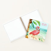 Tropical Beach Flamingo Personalisiertes Sketchboo Notizblock (Innenseite)