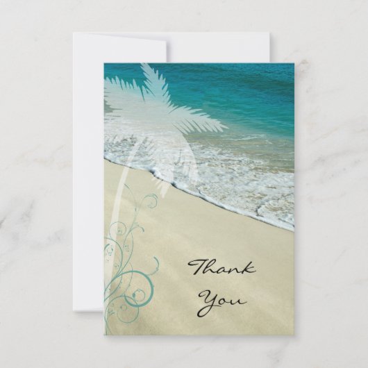 Tropical Beach Flat Danke Note Card (Vorderseite)