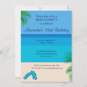 Tropical Beach & Flip Flops Geburtstagsparty Einladung (Vorderseite)