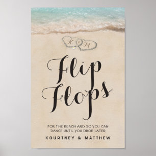 Tropical Beach Flip Flops Hochzeit Poster