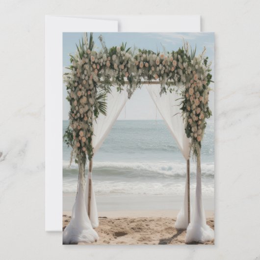 Tropical Beach Floral Arbor Einladung (Rückseite)