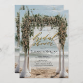 Tropical Beach Floral Arbor Einladung (Vorne/Hinten)