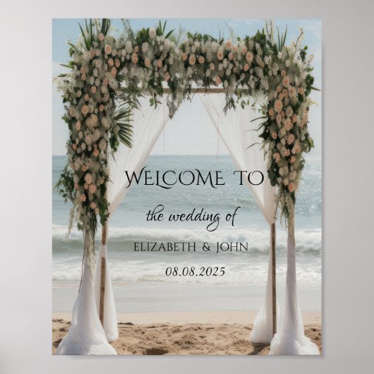 Tropical Beach Floral Arbor Poster (Vorne)