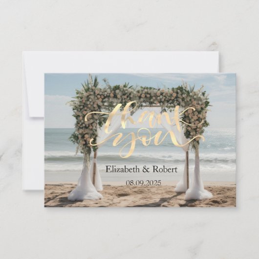 Tropical Beach Floral Arbour Danke Karte (Vorderseite)