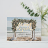Tropical Beach Floral Arbour Danke Karte (Stehend Vorderseite)