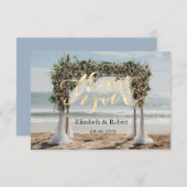 Tropical Beach Floral Arbour Danke Karte (Vorne/Hinten)
