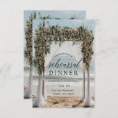 Tropical Beach Floral Arbour Probe Dinner Einladung (Vorne/Hinten)