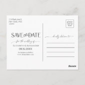 Tropical Beach Floral Calligraphy Save the Date Postkarte (Rückseite)