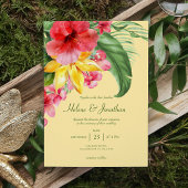 Tropical Beach Floral farbenfrohe Hochzeit in Urla Einladung