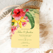 Tropical Beach Floral farbenfrohe Hochzeit in Urla Einladung