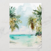 Tropical Beach Floral Palm | Hochzeitsmenü Menükarte (Rückseite)