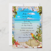 Tropical Beach Floral Wedding Brautparty Card Einladung (Vorderseite)