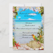 Tropical Beach Floral Wedding Card Einladung (Vorderseite)