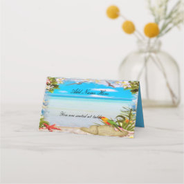 Tropical Beach Floral Wedding geklappter Tisch Platzkarte