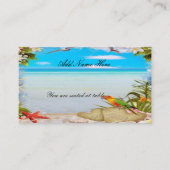 Tropical Beach Floral Wedding Table Platzkarte (Vorderseite)