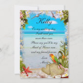 Tropical Beach Floral Wedding Trauzeugin Einladung (Vorderseite)