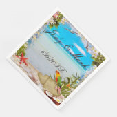 Tropical Beach Floral Wedpaper Napkins Serviette (Ecke)