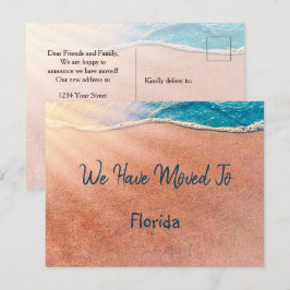 Tropical Beach Florida - Neue Adresse Ankündigungspostkarte