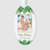Tropical Beach Folies Weihnachtsbeleuchtung Gold F Ornament (Vorderseite)