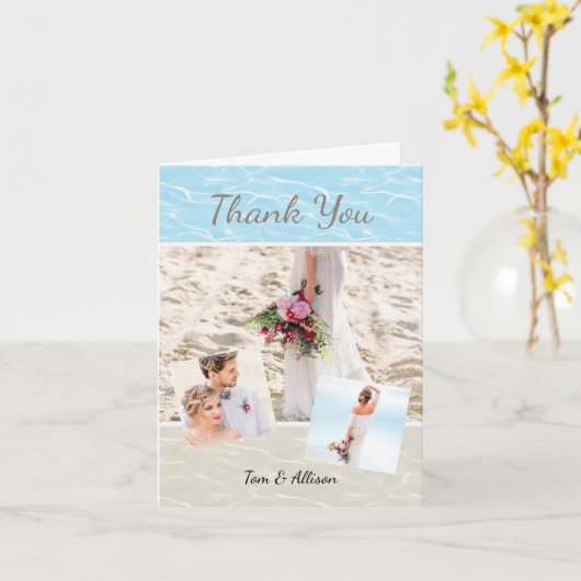 Tropical Beach Foto Danke Karte (Gelbe Blume)