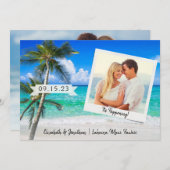 Tropical Beach Foto Palmen Save The Date (Vorne/Hinten)