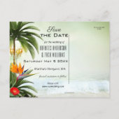 Tropical Beach Foto Save the Date Postkarte (Rückseite)
