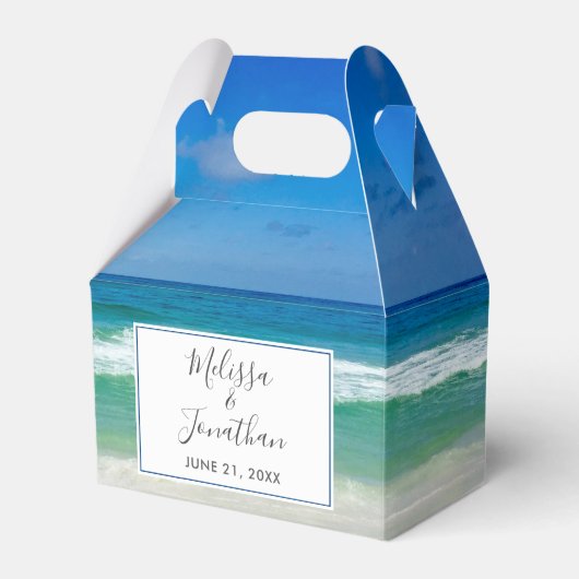 Tropical Beach Foto Schöne Hochzeit des blauen Oze Geschenkschachtel (Vorderseite)