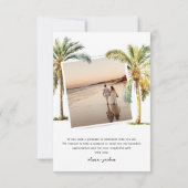 Tropical Beach Foto Wedding Dankeskarte (Rückseite)