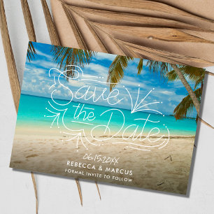 Tropical Beach Foto Wedding Save the Date