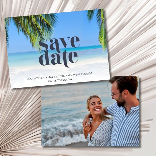 Tropical Beach Foto Wedding Save The Date