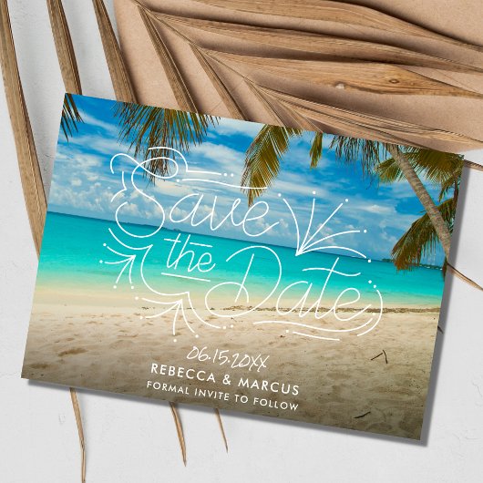 Tropical Beach Foto Wedding Save the Date