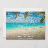 Tropical Beach Foto Wedding Save the Date (Vorderseite)