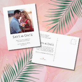 Tropical Beach Foto Wedding Save the Date Ankündigungspostkarte