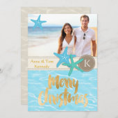 Tropical Beach Foto Weihnachtskarte Feiertagskarte (Vorne/Hinten)