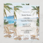 Tropical Beach French Riviera Bridal Shower Einladung (Vorne/Hinten)