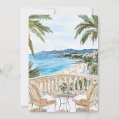 Tropical Beach French Riviera Wedding Einladung (Rückseite)