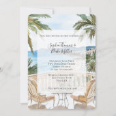 Tropical Beach French Riviera Wedding Einladung (Vorderseite)