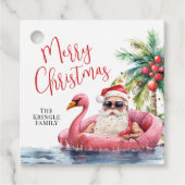 Tropical Beach Frohe Weihnachten Geschenkanhänger (Vorderseite)