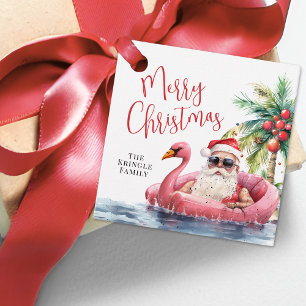 Tropical Beach Frohe Weihnachten Geschenkanhänger