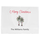 Tropical Beach Frohe Weihnachtspalmen Bäume Große Geschenktüte (Rückseite)