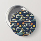 Tropical Beach Fun Muster Button (Vorne & Hinten)