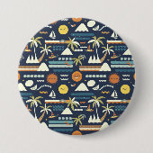 Tropical Beach Fun Muster Button (Vorderseite)
