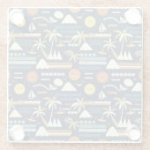 Tropical Beach Fun Muster Glasuntersetzer (Rückseite)