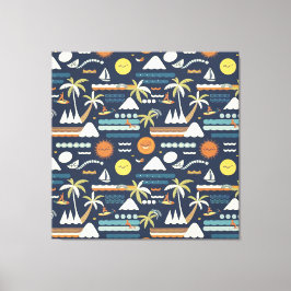 Tropical Beach Fun Muster Leinwanddruck